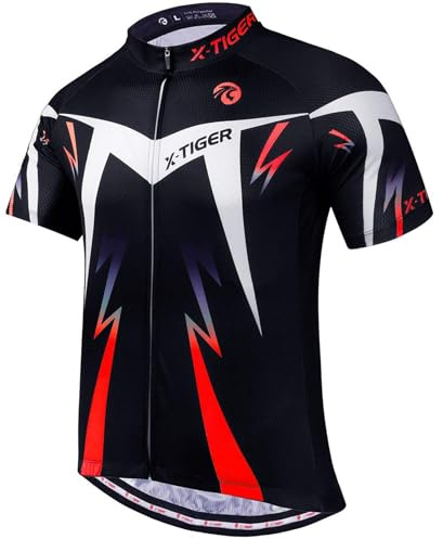 X-TIGER Camisetas de Ciclismo para Hombre Camiseta Corta Top de Ciclismo Jerseys de Ciclismo Ropa de Ciclismo Mountain Bike MTB Shirt