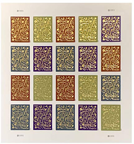 USPS Thank You (Sheet of 20) Postage Forever Stamps 2020 Scott #5519-5522