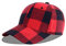 LANGZHEN Plaid Print verstellbare Baseball Cap Weiche Baumwollmischung Checked Print Outdoor Hut Cap für Männer Frauen (Big Grid-Black+Red)
