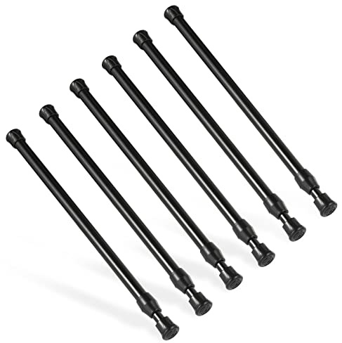 6 aste telescopiche Goowin, 25-40 cm, asta estensibile senza foratura, con molla inossidabile, asta regolabile per armadio, cucina, guardaroba, libreria (nero)