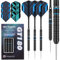 WIN.MAX Dartpfeile mit Metallspitze 90% Tungsten 3 Stück 90% Wolfram Stahl Darts 22 Gramm Dart professionelle Stahlpfeile mit Metallspitzen Schwarz