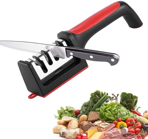 Affûteurs Manuels Aiguiseur Couteaux Professionnel 4 en 1 Affuteur Couteau Professionnel Aiguiseur Ciseaux Avec une Base Antidérapante pour Restauration Polissage Couteaux et Ciseaux