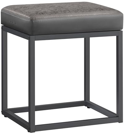 SONGMICS HOME LUIZ Collection - Ottoman Footstool, Rectangle Ottoman, Vanity Chair Stool, Footrest, Reversible Top, Side Table, Max. Load 660 lb, Bedroom Living Room Entryway, Dove Gray ULOM079G01