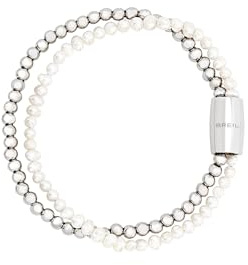 Breil, Collezione Magnetica System, Bracciale Donna a Due Catene in Acciaio e Pietre Naturali, Chiusura con Magnete, Compatibile con Tutti gli Elementi Magnetica System, Idea Regalo Donna