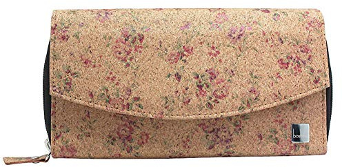 boshiho Damen Geldbörse aus Kork: Nachhaltig Geldbeutel Vegan Große Frauen Portemonnaie mit Reißverschluss Vielen Fächer Geschenk für Damen