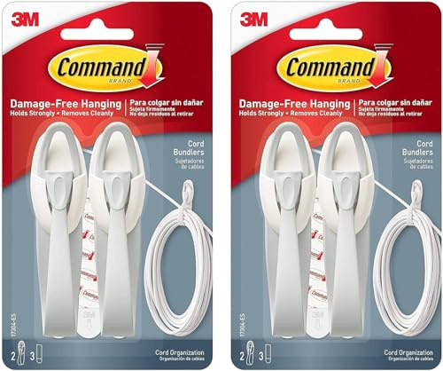 Command Cord Bundlers, Cord Organizer, 2-Bundlers Per Pack, Sold As 2 Packs (17304-ES)