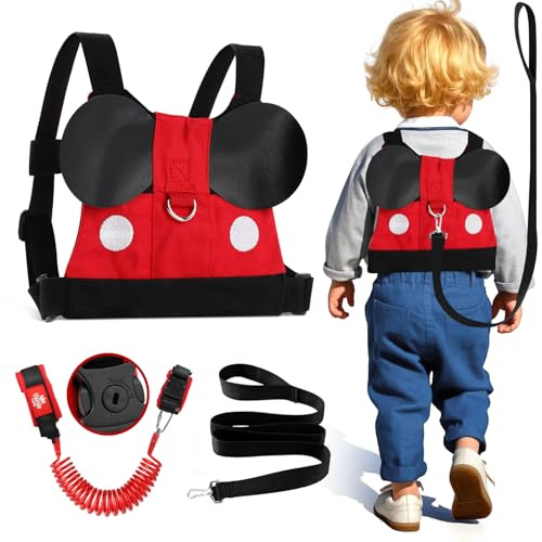 Lehoo Castle Arnés Niños para Caminar, Correa para Niños Seguridad, 4-en-1 Ajustable Arnés de Bebe, Correa para Niños Antiperdida Arnes Niños, Arnés de Seguridad para Caminar Niños (Rojo)
