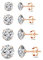 Deyanse Silver Stud Earrings for Women, 4 Pairs 925 Sterling Silver Stud Earrings Set, Rose Gold Small Sleeper Cartilage Cubic Zircon Studs Ear Rings for Multiple Piercings, Size: 3, 4, 5, 6mm