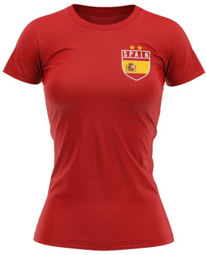 Purple Print House Spain Football Shirt Women Retro Spain Badge T Shirt Supporters Her Spanish Espana