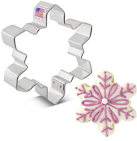 Ann Clark Geometric Snowflake Cookie Cutter, 4 Made in USA
