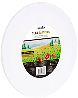 Pryma Tela da Pittura Tonda Ø 50 cm - Telaio Rotondo per Dipingere di Alta Qualità, Ideale per Artisti e Hobbisti - Tela per Acrilico, Olio e Tecniche Miste