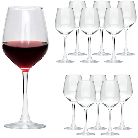 Cadamada Wine Glasses Set of 12,12oz Red Wine Glasses,for Red or White Wine, High-end Banquet, Party, Bar, Wedding, Gift (12 pcs)