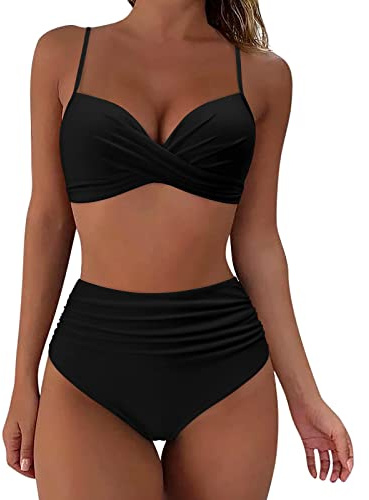 Generico Costume Donna Due Pezzi Vita Alta Costumi da Bagno Donna Tankini Costumi da Bagno Donna Sexy Costumi Donna Curvy Curvy Bikini Donna XXL Bikini Triangolo Donna