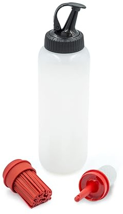 MasterClass Barbecue Bottle Set with 3 Interchangeable Heads, 350ml Marinating and Dressing Bottle for Grilled Meats and Vegetables, Bunt