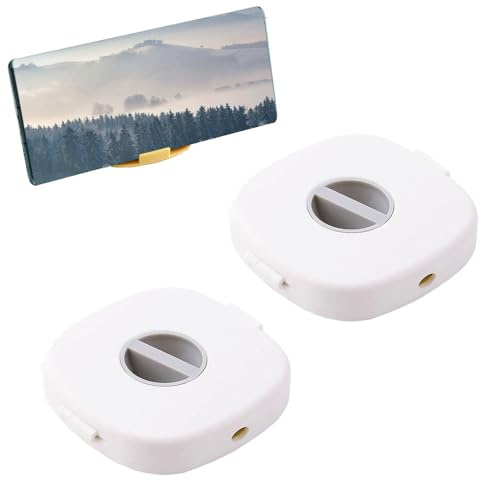 2 bobinadores de cables, caja organizadora portátil retráctil para cables, mini carrete de cable para auriculares, cable de carga de teléfono, color blanco