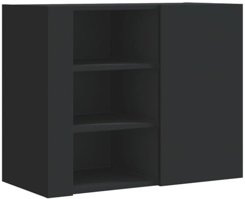 vidaXL Väggskåp svart 75x35x60 cm konstruerat trä