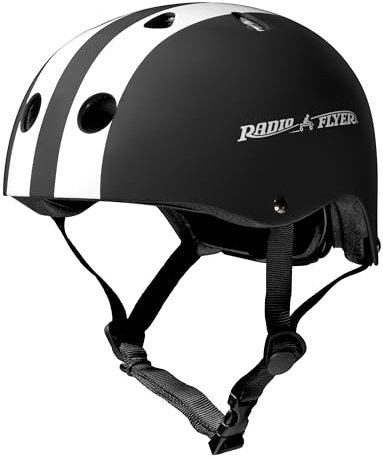 Radio Flyer Helmet, Black Child Bike Helmet, Kids Bike Helmet for Skating, Scooter, Bike, Toddler Helmet Black
