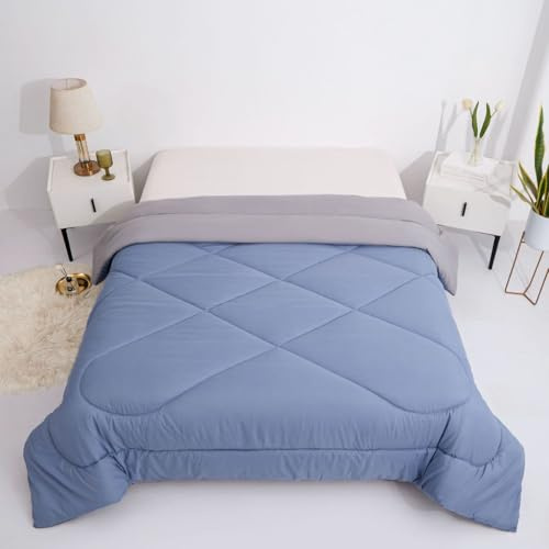 BESCH Relleno de Edredón Color Azul para Invierno Nórdico de Microfibra 400gr/m² 240x220cm para Cama de 150 - Edredónes Suave, Cálido, Gruesa