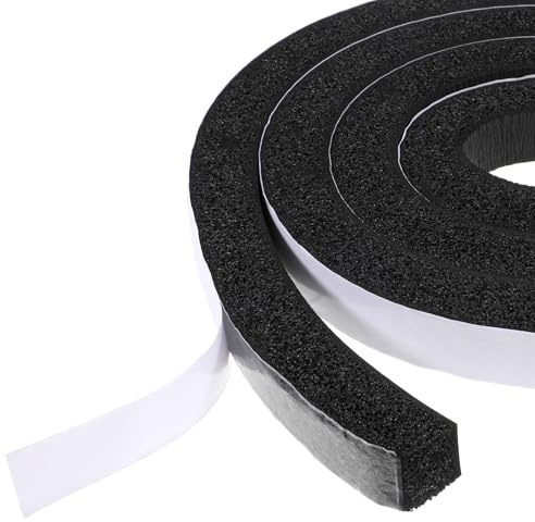 Dichtungsband Selbstklebend, Schaumstoff Klebeband, Schaumstoff Dichtungsband, Wetterfest Anti-Kollision Schalldichter Wasserdichter Staubdicht, Schwarz, 25×25mm, 2m Länge