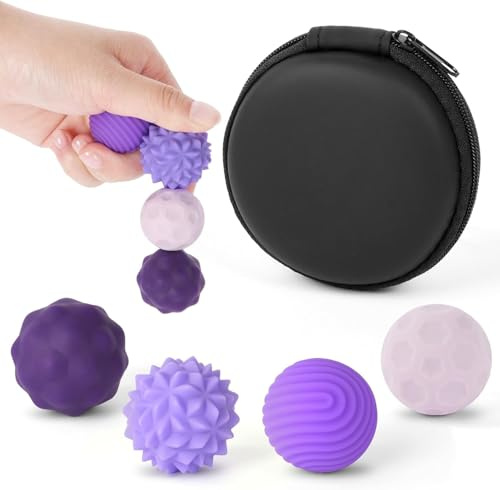 Ainiv 4 stycken magnetiska fidget-leksaker i silikon, anti-stress-bollar, magnetbollar, fidgetleksaker, fingerleksaker för autism, texturer, sensoriska leksaker för vuxna och tonåringar