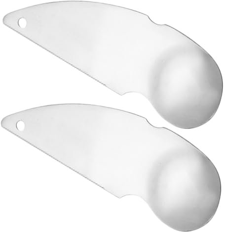Ipetboom 2piezas Cortadores De Kiwi y Peladores Cuchara De Acero Inoxidable Herramienta Multifuncional Para Extraer Pulpa y Pelar Frutas Diseño Compacto y Ligero Para Cocina Doméstica