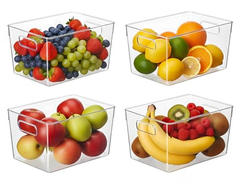 SWTOIPIG 4-pack kylskåp organisatör transparent behållare 26 x 15,5 x 13 cm