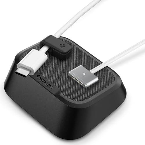 Spigen Magnetic Cable Holder, Desktop Cord Organizer Non-Slip Weighted Base