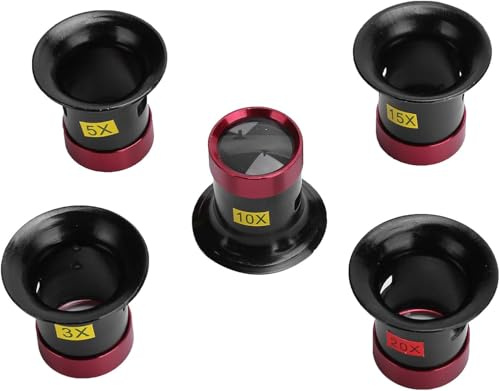 5-piece Watch Repair Magnifier Set, Aluminum Alloy Monocular Loupe for Watchmakers, Jewelry & Coin Inspection, High-Definition Magnifying Glass for Hobbyists