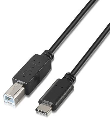 AISENS A107 – 0054 – Câble USB 2.0 Imprimante 3 A de 2 m, Couleur Noir