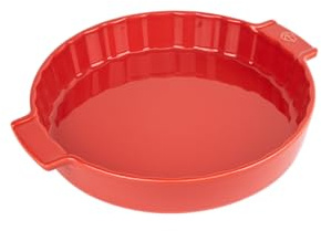 PEUGEOT – Rund tarteform av keramik – 33 cm x 28 cm x 5,4 cm – kapacitet: 2,2 l – 10 års garanti – röd