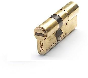 Yale, YL63030LTDE, Cilindro de Seguridad, YL6 DS, Doble Embrague, Leva Larga, Llave - Llave, Latonado, 30 x 30 mm
