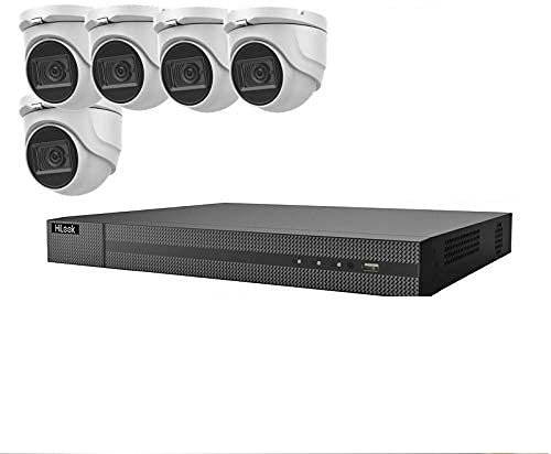 HILOOK 8MP CCTV 4K UHD DVR 8CH SYSTEM INDOOR OUTDOOR 5X VIVID HD CAMERAS 30M NIGHT VISION SECURITY CAMERA KIT UK (6TB HDD, WHITE)
