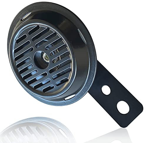 Hupe 12V Mini Horn schwarz klein und bis zu 105dB laut universal Signalhorn für Oldtimer Auto Mofa Motorrad ATV Quad Roller Mokick Scooter Moped Bulldog Traktor wasserdicht