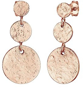 Elli Ohrringe Damen Ohrhänger Retro Plättchen Vintage Organic in 925 Sterling Silber Vergoldet