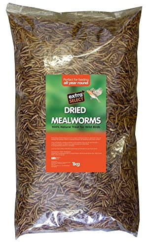 Extra Select Dried Mealworms for Wild Birds: Protein Rich Wild Bird Food for Robins to Finches - Meal Worms for Garden Birds - 5 Litre Refill (1 kg)