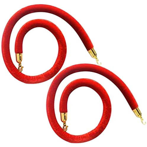 Happyyami 2stücke Absperrseile Zur Kontrolle Von Menschenmengen Rot Rungen Seil Stabile Installation Abfallfest Vielseitig Einsetzbar in Lobbys Und Museen