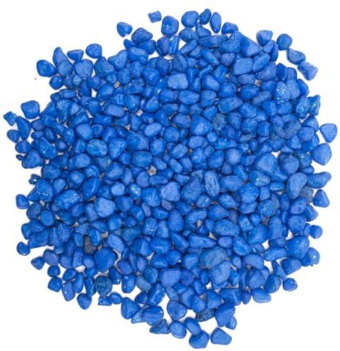 TACOLO Blue Pebbles for Crafts, 0.9 Pound Natural Polished Aquarium Gravel, Decorative Pebbles for Indoor Plants, Turtle Tank, Vase, Succulents Cactus, Garden Landscaping