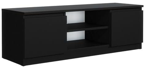 MebLocker Tv Schrank - Schwarz 120,4 x 39 x 38,5cm - Wohnzimmer Möbel - Modern Fernsehschrank - Fernseher Tisch - Lowboard Wohnwand Wohnzimmer - Tv Lowboard