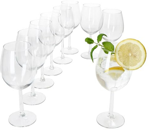 MamboCat Vinissi Lot de 9 verres à eau et à vin universels I 300 ml Hauteur 20 cm I Pour 9 personnes I Grand verre à eau transparent I Verres transparents pour vin, cocktails, desserts, eau, jus et