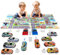 TOYABI Auto Spielzeug Set, 10 Stück Spielzeugautos Metall mit spielteppich & Katapult, Kleine Spielzeugauto, Autos Zurückziehen Fahrzeuge, Geburtstag Geschenk für Kinder ab 3 4 5 6 7 8 Jahre