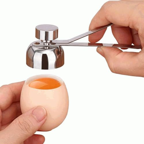 CHEFZOCO Taglierina per uova, apriuova, apriuova con manubrio, separatore per guscio d'uovo, Topper egg, lunghezza 10,5 cm, acciaio inossidabile, adatto per uova crude