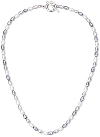 GAVU Collana Girocollo da Donna, Collana da Donna con Perle di Conchiglia Tre Colori Chiusura OT 45cm