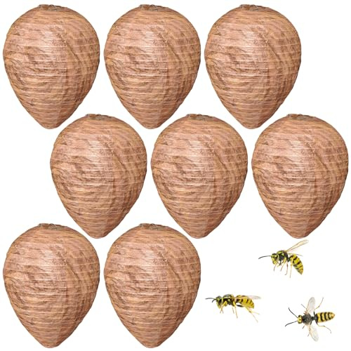 8 pezzi di nido di vespe, trappola per vespe, nido artificiale, preventivo contro le trappole per vespe per esterni, per la casa e il giardino all'aperto, deterrente per calabroni gialle