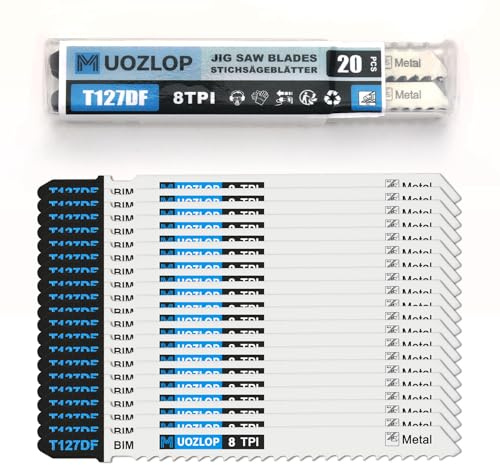 MUOZLOP 20 st. T127DF T-skaft sticksågblad för metall, sticksågblad set