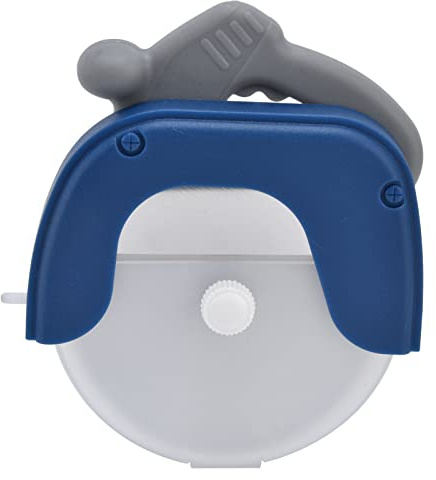 Rueda cortadora de pizza, cortadora de pizza redonda de acero inoxidable con cubierta protectora para cortar, fácil de limpiar