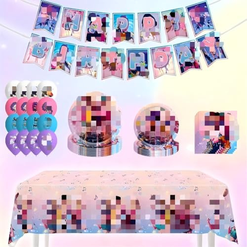 decorazioni Festa di Compleanno, decorazioni torta Banner Palloncini Forniture per feste per decorazioni, Huntrix feste di compleanno (set-4)