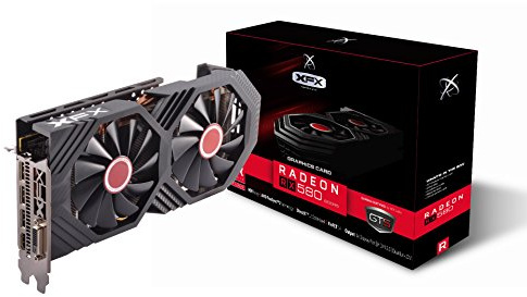 XFX AMD Radeon RX580 GTS XXX Edition ddr5 sdram Grafikkarte 8GB Speicher Mining, Schwarz