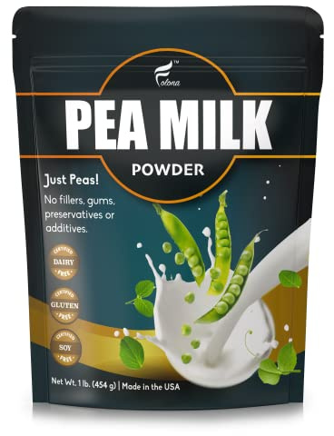 Folona Sugar Free Pea Milk Powder, Dairy Free Coffee Creamer.Perfect for Tea, Smoked and Cooking, Vegan, Keto, Paleo, 1 lb of Plant Based Milk with 7g of Pea Protein Per Serving, Shelf Stable.Non-GMO