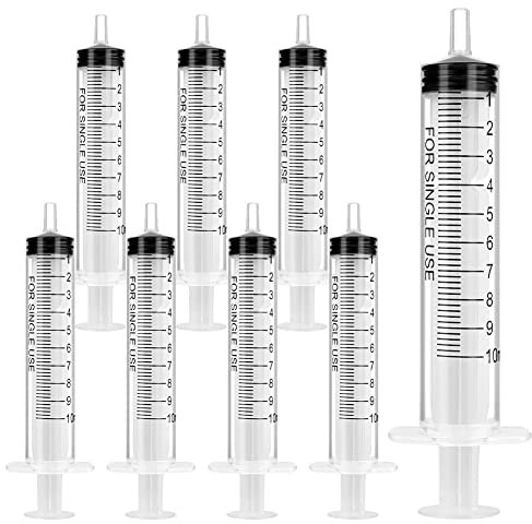 OFFCUP Plastique Seringue Plastique, 8pcs Seringue D’alimentation, 10ml Seringues de Distribution pour Chien/Chat/Animal/Science/Laboratoire/Usage Industriel
