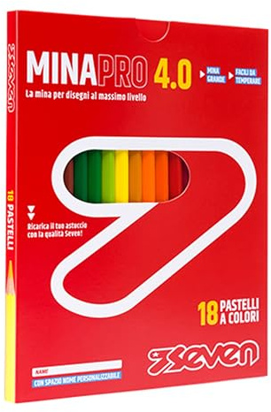 Seven Buntstifte Set, Farbstifte mit 4.0 Mine, Holzbuntstifte mit Namensschild, FSC-zertifiziertem Holz, ideal für Schule, Freizeit, Geschenkidee Kinder, 18er-Pack